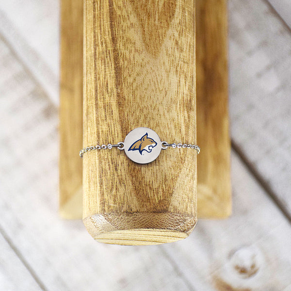 Fan Frenzy Gifts Montana State One Charm Silver Colored Bracelet Bobcats