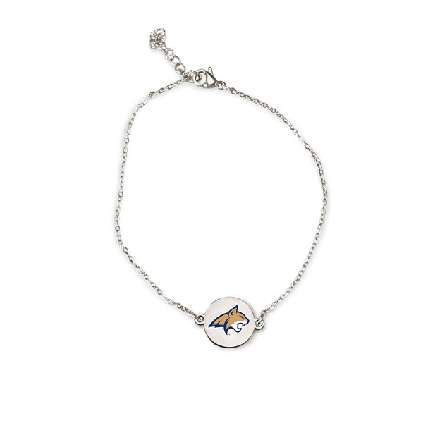Fan Frenzy Gifts Montana State One Charm Silver Colored Bracelet Bobcats