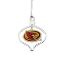 Iowa St. Cyclones Circle 2 Piece Officially Licensed Silver Two-Piece Colored Ornaments