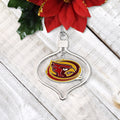 Iowa State Cyclones 2 Piece Officially Licensed Silver Two-Piece Colored Ornaments