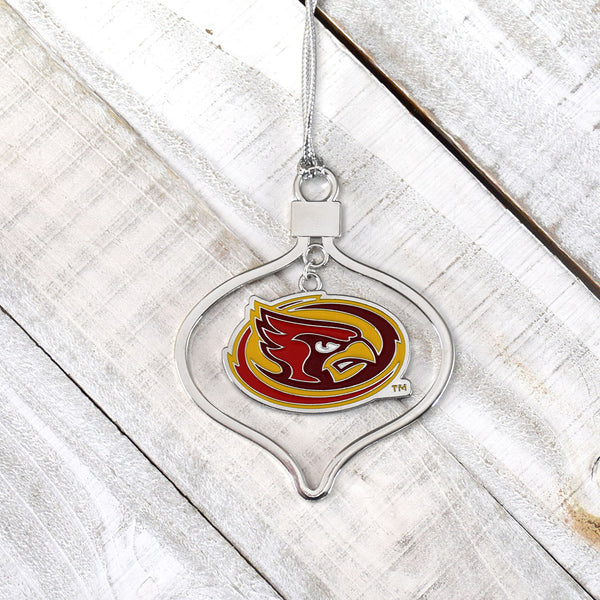 Fan Frenzy Gifts Iowa St. Cyclones Circle 2 Piece Officially Licensed Silver Two-Piece Colored Ornaments
