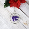 Kansas State Wildcats 2 Piece Silver Colored Ornaments