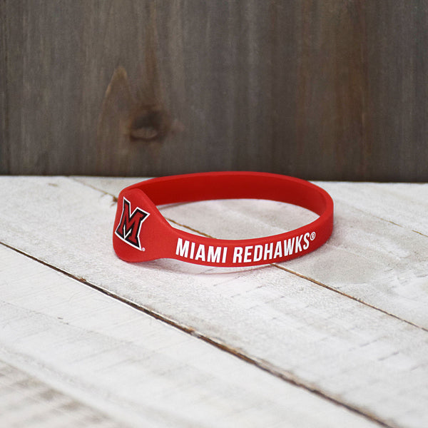 Fan Frenzy Gifts Miami Ohio Red Hawks Silicone Bracelet Wristband Officially licensed NCAA