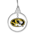 Fan Frenzy Gifts Missouri Tigers Circle 2 Piece Officially Licensed Silver Two-Piece Colored Ornaments