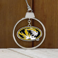 Missouri Tigers Circle 2 Piece Officially Licensed Silver Two-Piece Colored Ornaments