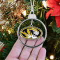 Missouri Tigers Circle 2 Piece Officially Licensed Silver Two-Piece Colored Ornaments