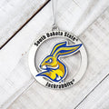 South Dakota St Jackrabbits Circle 2 Piece Officially Licensed Silver Two-Piece Colored Ornaments