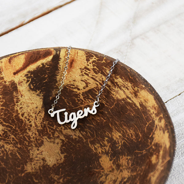 Fan Frenzy Gifts Missouri Officially Licensed Tigers Script Necklace