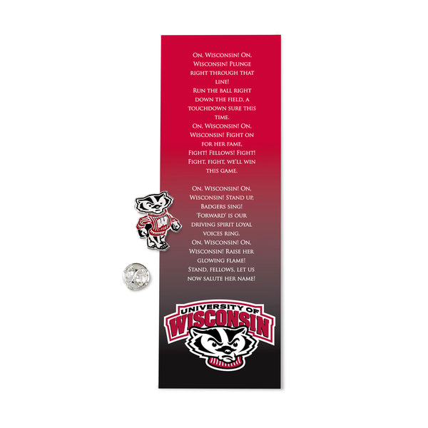 Fan Frenzy Gifts Wisconsin Badgers Licensed Fight Song Bookmark and Pin