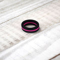 Black/Pink Stripe Silicone Ring