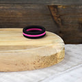 Black/Pink Stripe Silicone Ring