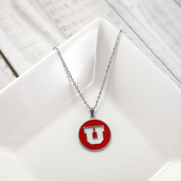 Fan Frenzy Gifts NCAA University of Utah Utes Officially Licensed Cutout Necklace