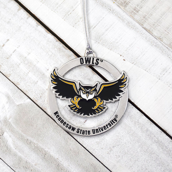 Fan Frenzy Gifts Kennesaw St. Owls Mascot Ornament by Officially Licensed NCAA