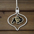 Fan Frenzy Gifts Colorado Buffaloes Circle 2 Piece Officially Licensed Silver Two-Piece Colored Ornaments