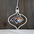 Fan Frenzy Gifts Montana State Bobcats 2 Piece Officially Licensed Silver Two-Piece Colored Ornaments