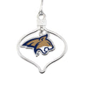 Fan Frenzy Gifts Montana State Bobcats 2 Piece Officially Licensed Silver Two-Piece Colored Ornaments