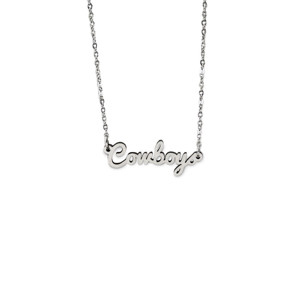 Fan Frenzy Gifts Wyoming Officially Licensed Laser Cowboys Script Women's Necklace with Pendent