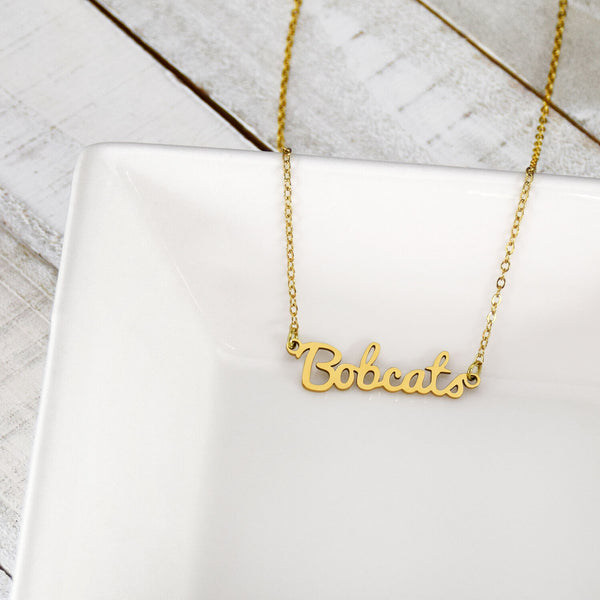 Fan Frenzy Gifts Western Michigan University Officially Licensed Laser Broncos Script Necklace
