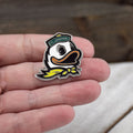 UO Oregon Duck Mascot Enamel Silver Pin