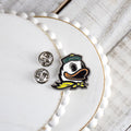 UO Oregon Duck Mascot Enamel Silver Pin