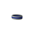 Grey/Blue Stripe Silicone Ring