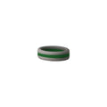Grey/Green Stripe Silicone Ring