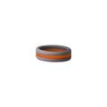 Grey/Orange Stripe Silicone Ring