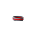 Grey/Red Stripe Silicone Ring