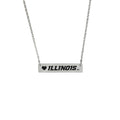 Illinois Fighting Illini Bar Silver Necklace by Fan Frenzy Gifts