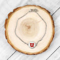 Utah Utes 1 Charm Silver Bracelet by Fan Frenzy Gifts