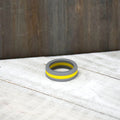 Grey/Yellow Stripe Silicone Ring