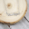 IOWA HAWKEYES SCRIPT NECKLACE