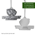 Utah Valley University UVU Shaped Metal Ornament