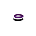 Weber State University WSU Wildcats - Purple Black and White Stackable Silicone Ring