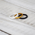 Black/Rope Gold/White Stackable Silicone Ring