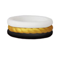 Black/Rope Gold/White Stackable Silicone Ring