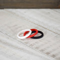 Black/Red/White Stackable Silicone Ring